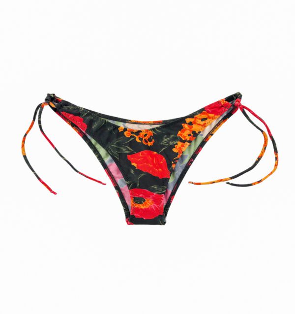 BLACK POPPY SMALL TIE SIDE Bikini Bottom - Image 2