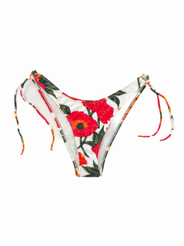 WHITE POPPY SMALL TIE SIDE Bikini Bottom - Image 2